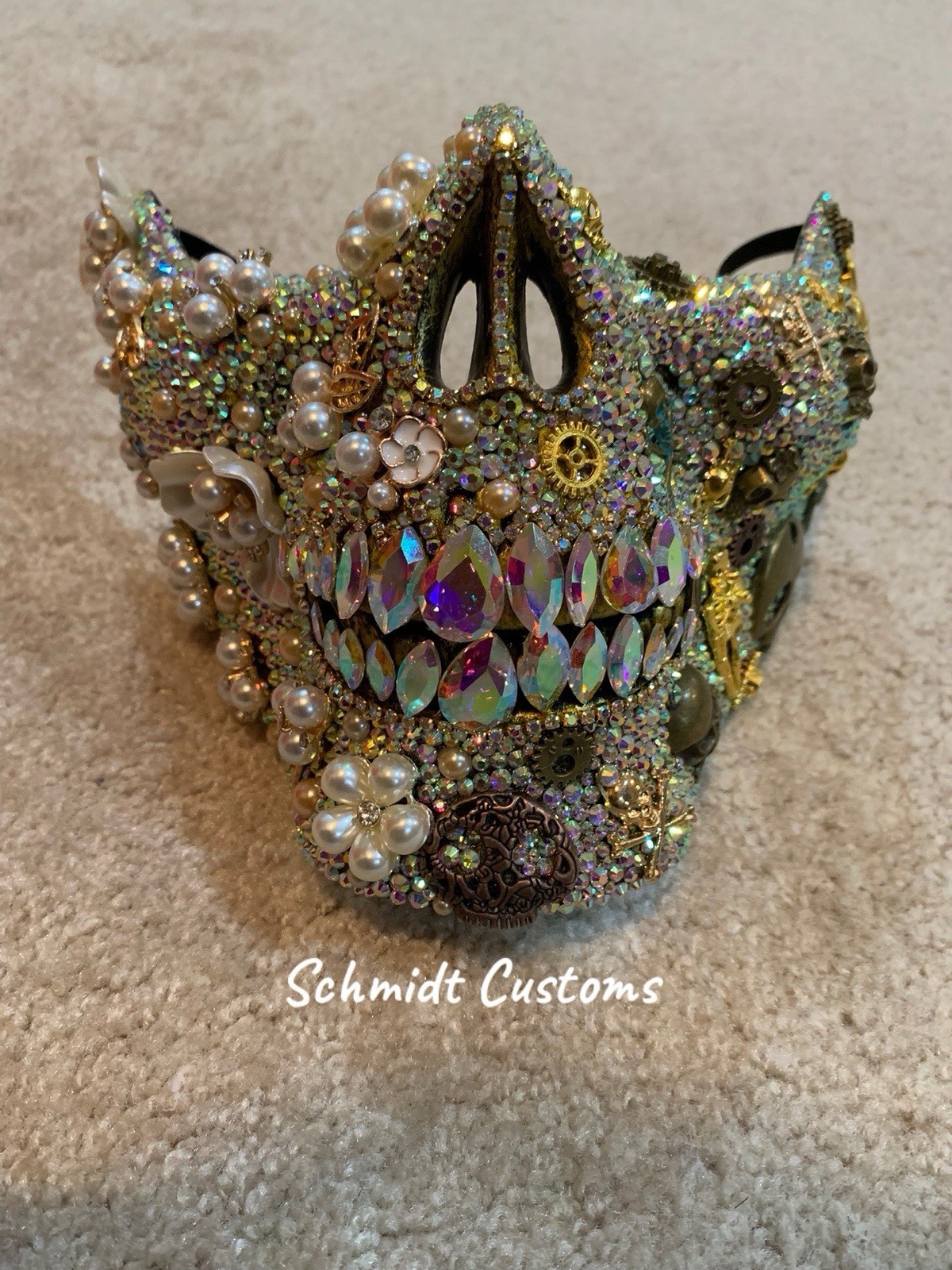 Royal Gears Rhinestone Mask