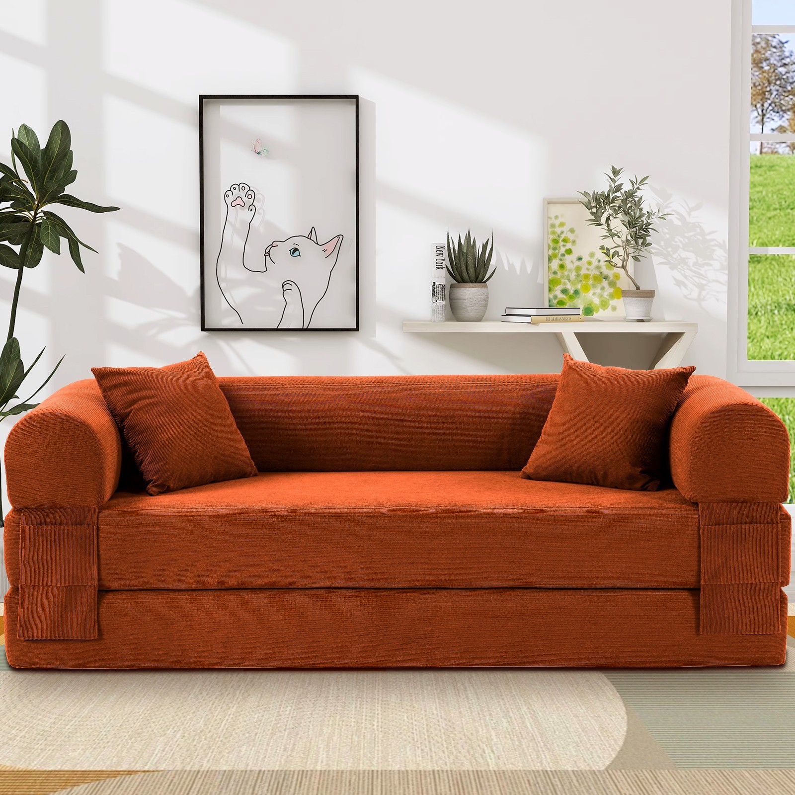 Convertible Sofa Bed,Floor Couch Foldable Sleeper Sofa for Living Room,Bedroom