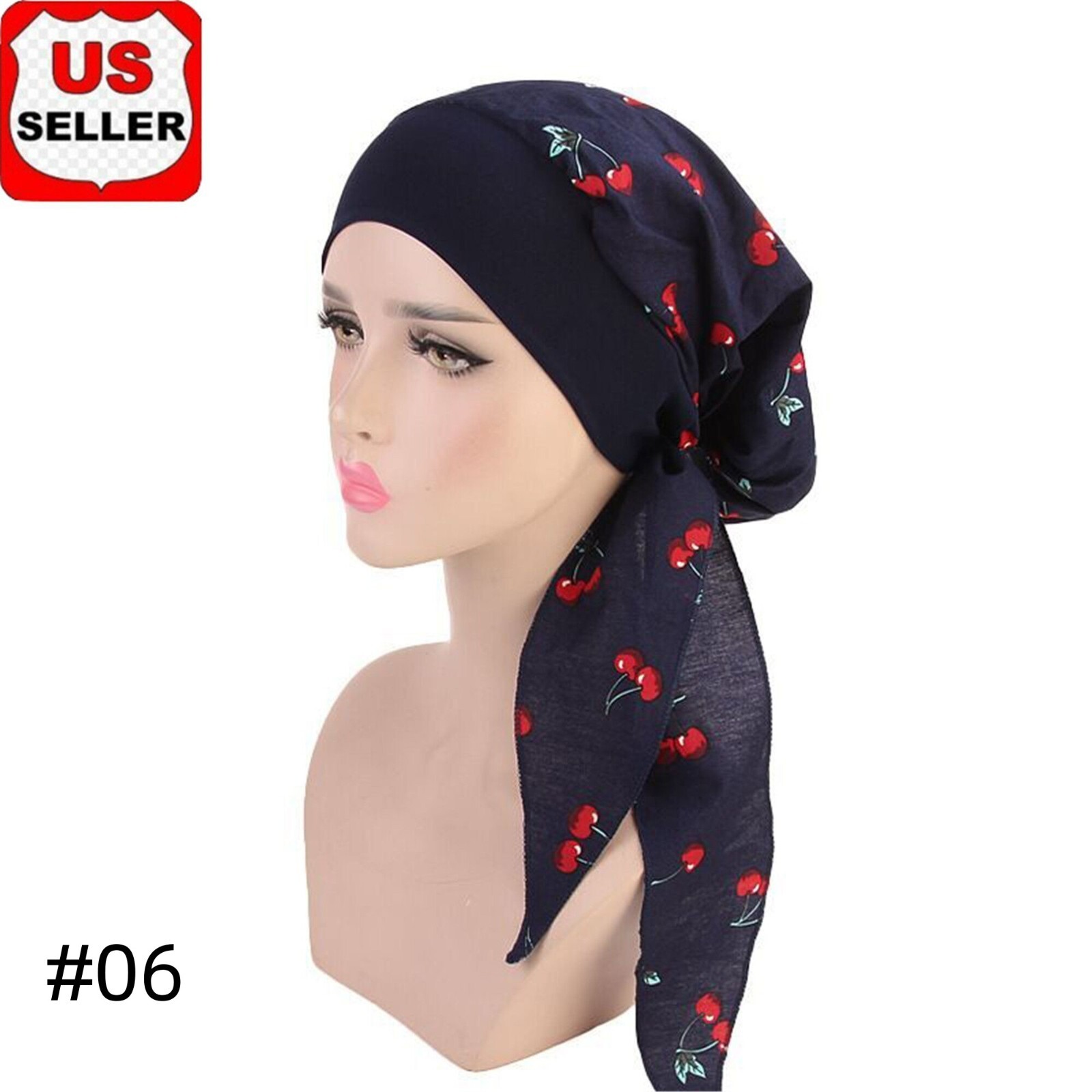 Fashion Muslim Womens Head Scarf Chemo Hat Turban Headwear Bandana Beanie 595