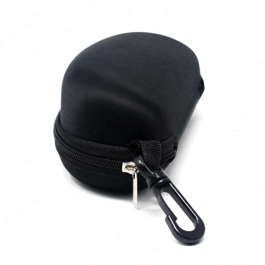 2-Pack Sunglasses Hard Case Eye Glasses Black Clam Shell Zipper With Hook
