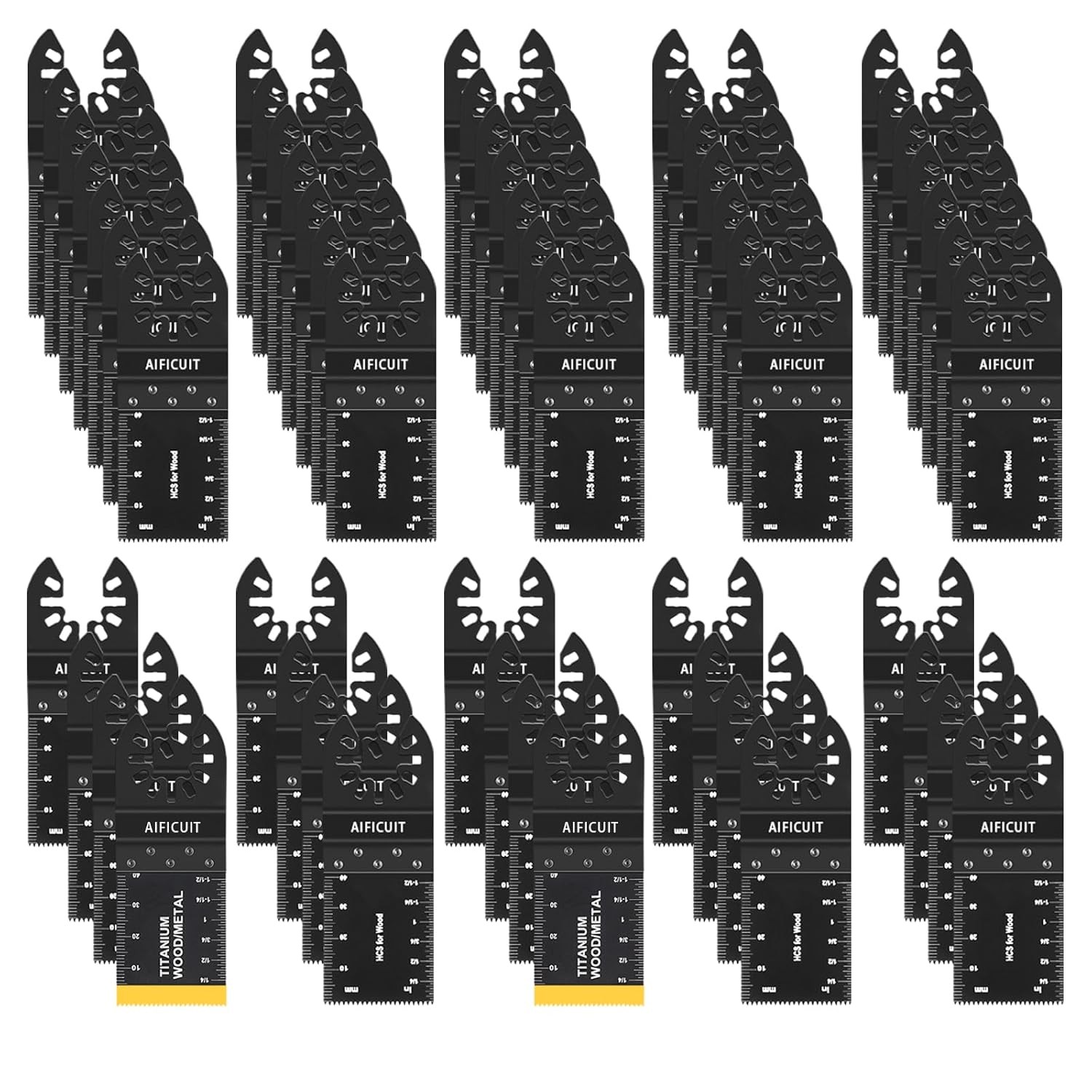 55 PCS Oscillating Saw Blades Quick Release Universal oscillating Tool Black