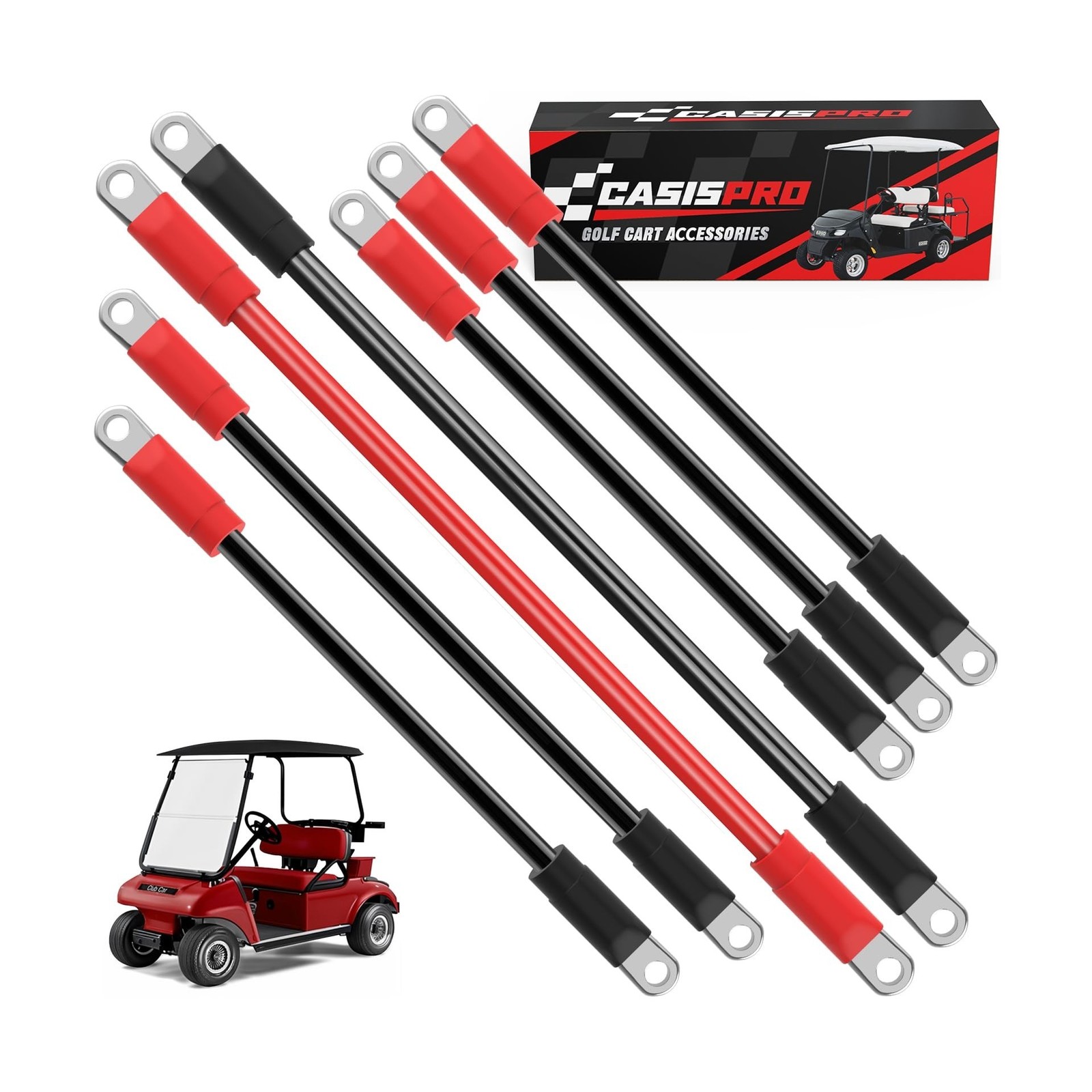 7 PCS Golf Cart Heavy Duty Battery Cables for Club Car DS 1994-UP, 36&48 Volt...