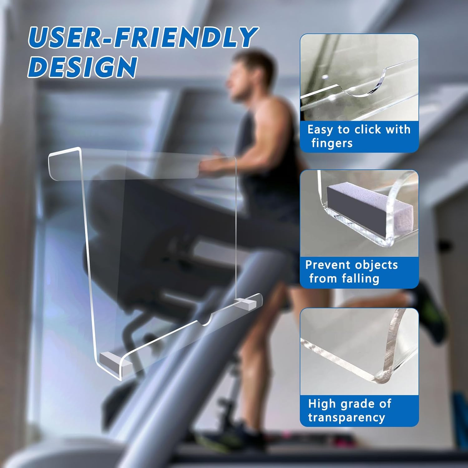 Treadmill Tablet Holder Exercise Bike Reading Stand Acrylic Book Holder Clear