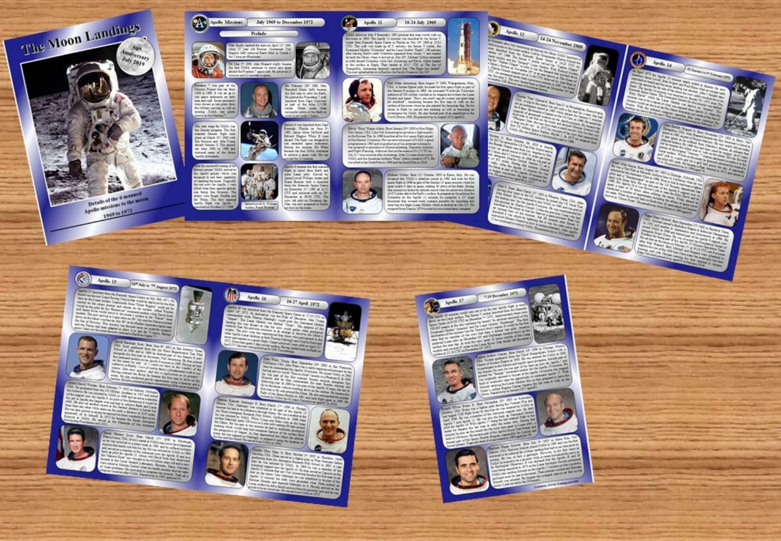 Apollo Moon Landings 50th Anniversary booklet 2019 (NASA Armstrong Shepard)