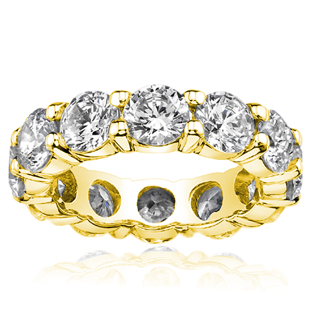 2 Carat G-H Diamond Full Eternity Wedding Engagement Band Ring 14K Yellow Gold