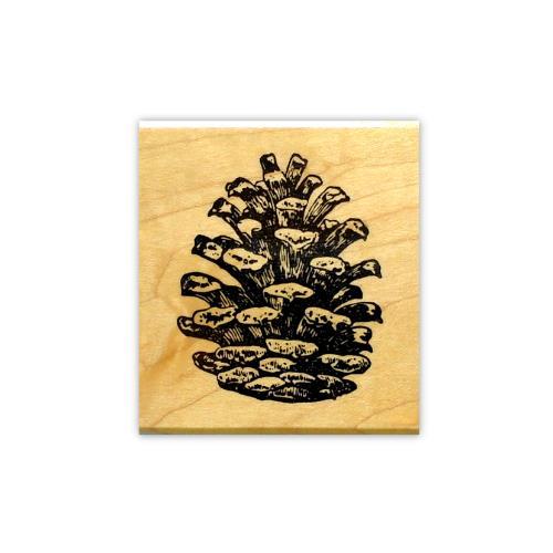 PINE CONE Small mounted rubber stamp, winter holiday, Christmas, nature #19