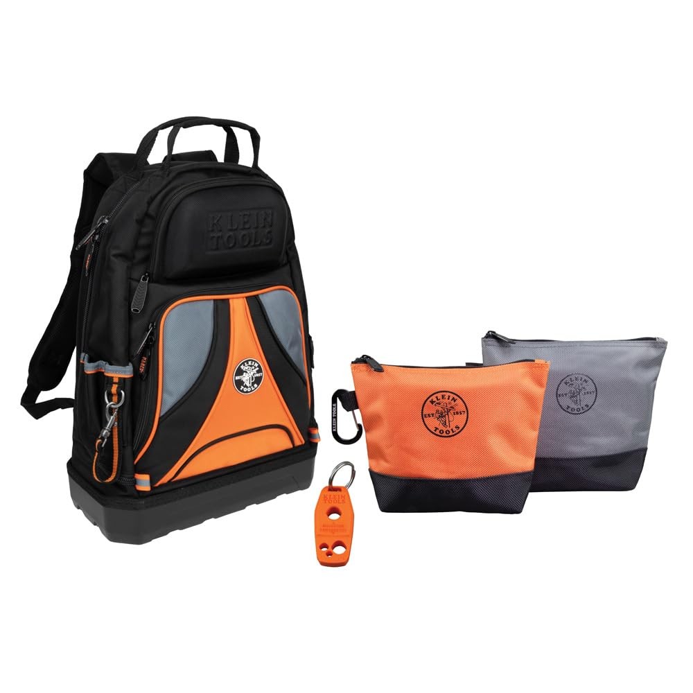 Klein Tools 80038 Backpack Tool Kit, Tradesman Pro Backpack, Zipper Tool Bags...