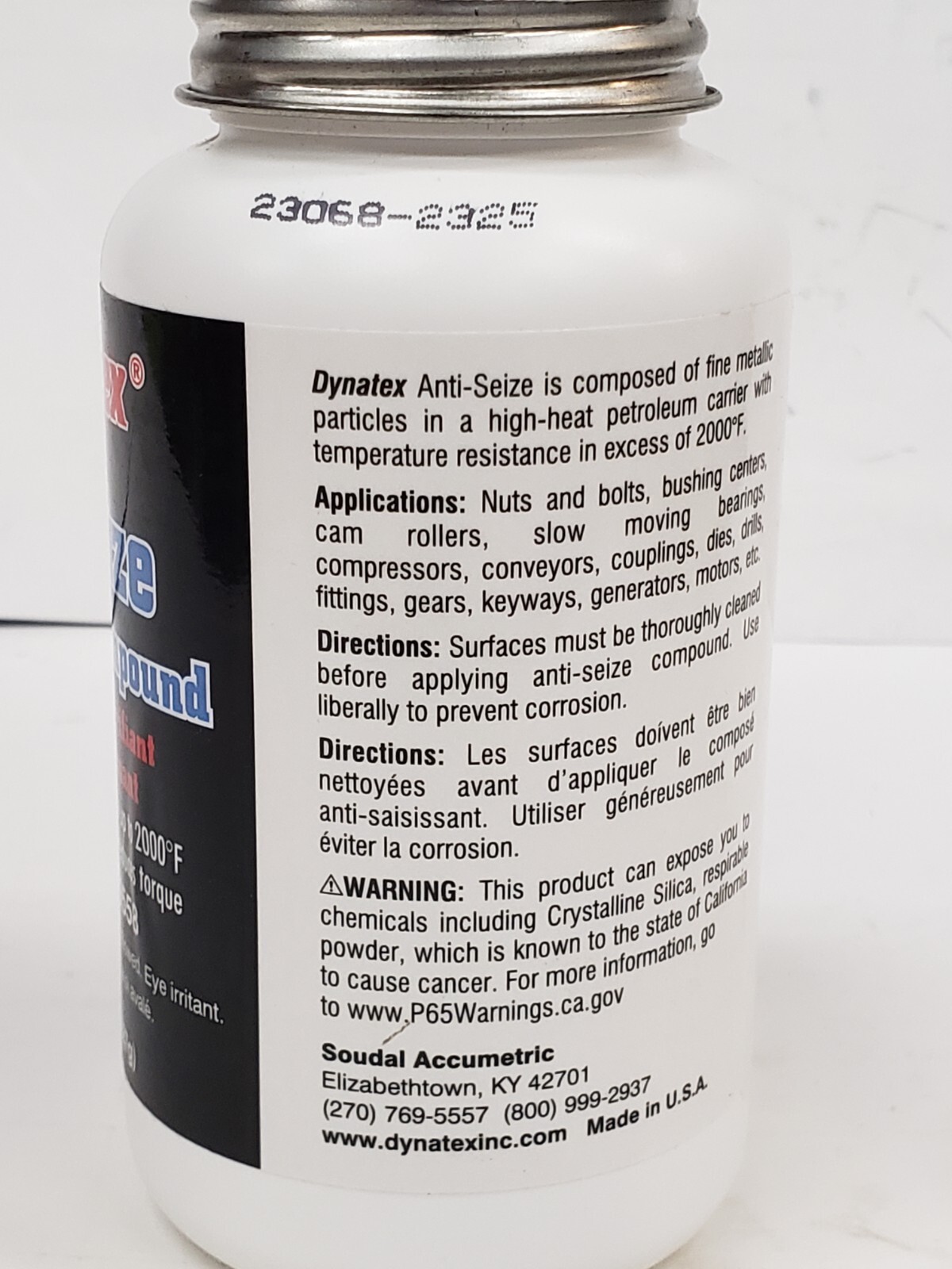 Dynatex 49558 Anti-Seize & Lubricating Compound 8 Oz. Brush Top