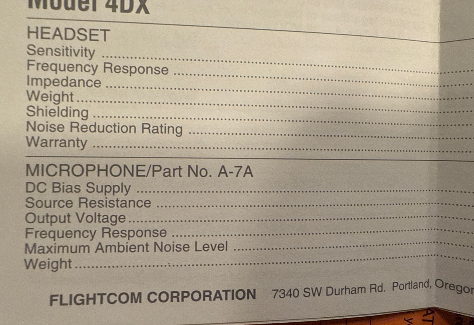 aviation headset flightcom classic headset