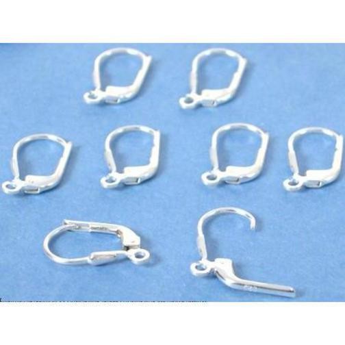 8 Sterling Silver Leverback Earrings 9 x 16mm