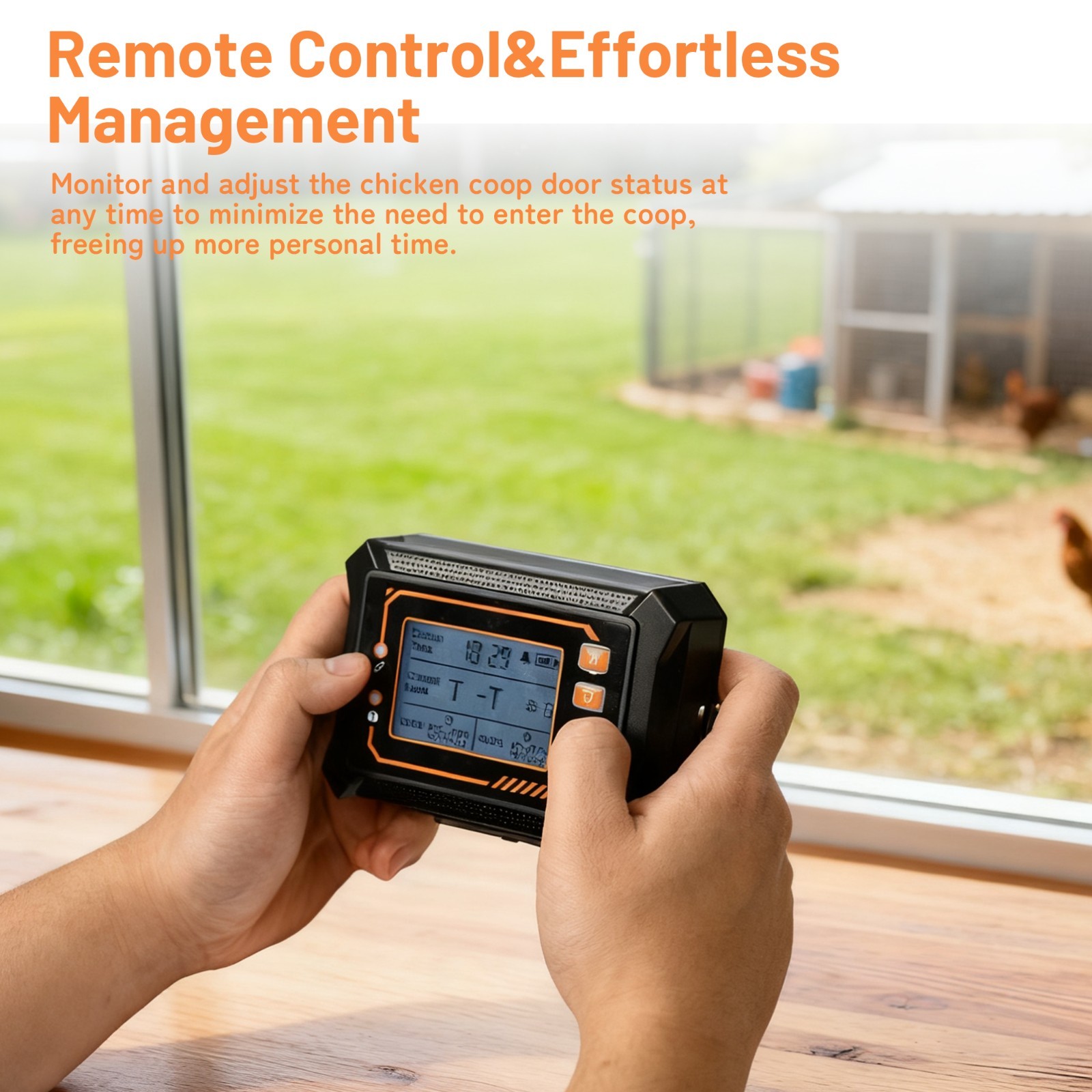 Automatic Chicken Coop Door Solar Powered with Remote Control Setup & LCD Screen