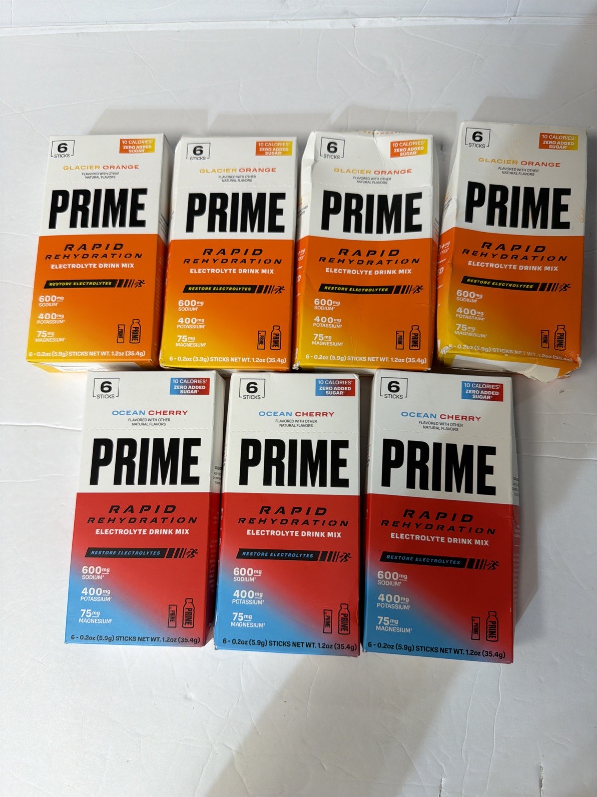 7 Boxes of PRIME HYDRATION (6 Sticks Per Pack = 42 Electrolyte Packs (+5 Free)
