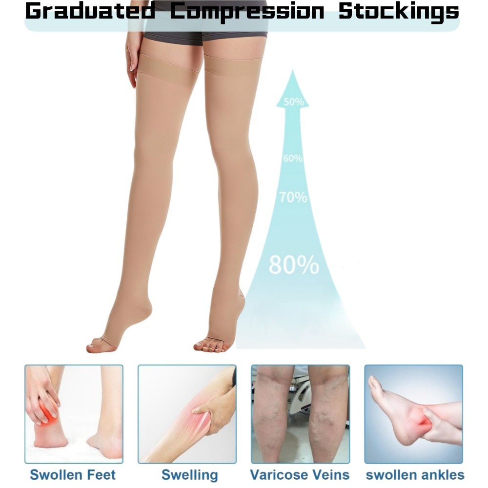 1x Full Leg Support Varicose Veins Thigh Long Compression Socks Stocking