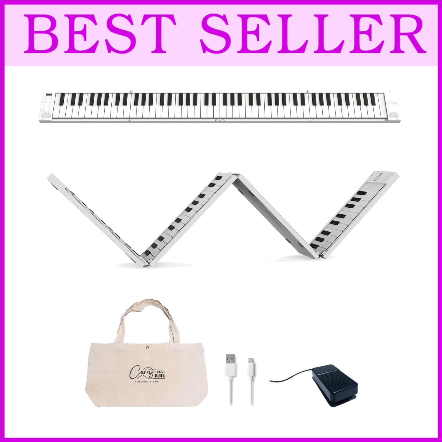 Lightweight 88-Key Rechargeable MIDI Keyboard