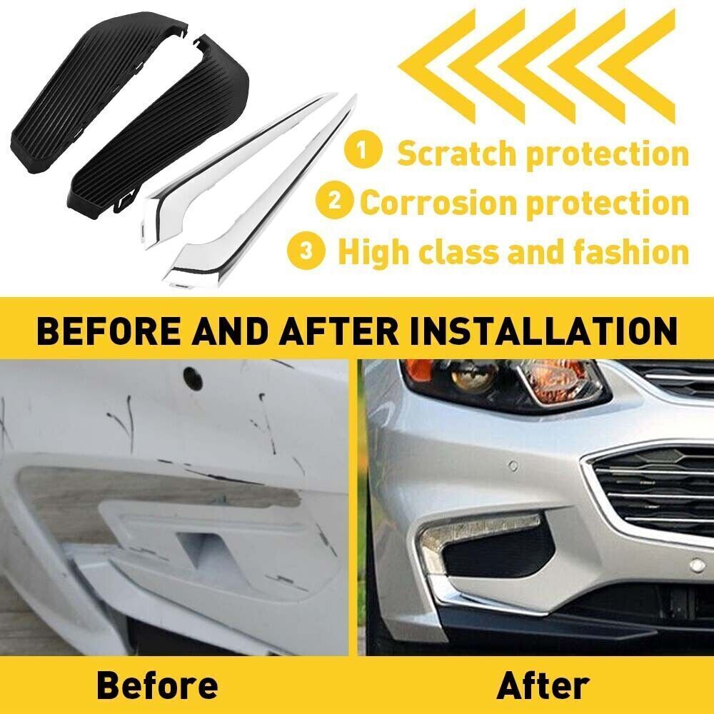 Left & Right Front Fog Light Cover Bezel Trim Set For Chevrolet Malibu 2016-2018