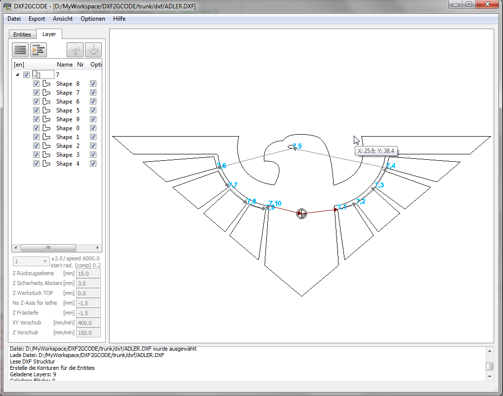 Software for Converting 2D DXF Drawings to CNC Machine G-Code mill router