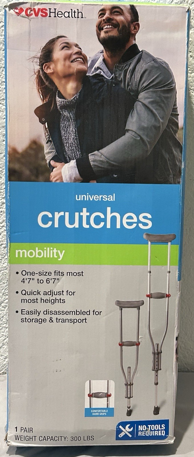 Universal Crutches 4’7-6’7 No Tools Needed ( Gray )