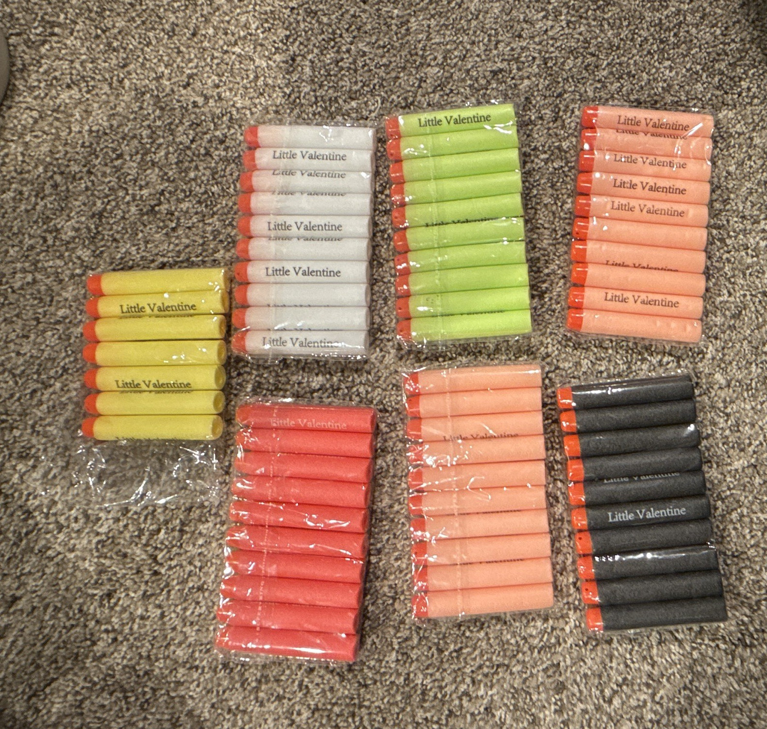Little Valentine Character Family Assorted Foam Dart Refill Lot, Multiple Colors