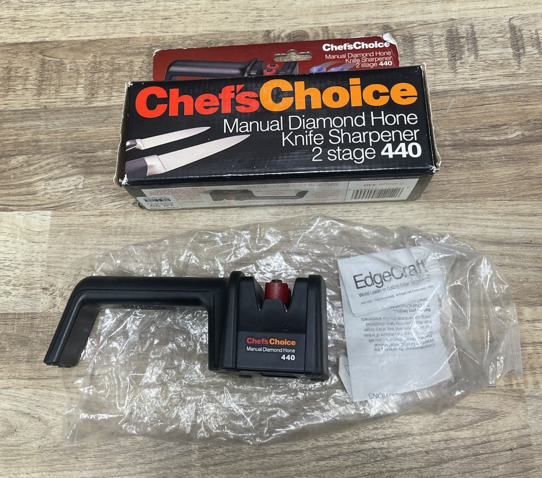 Chef's Choice 440 2 Stage Manual Diamond Hone Knife Sharpener (Black) Used Once
