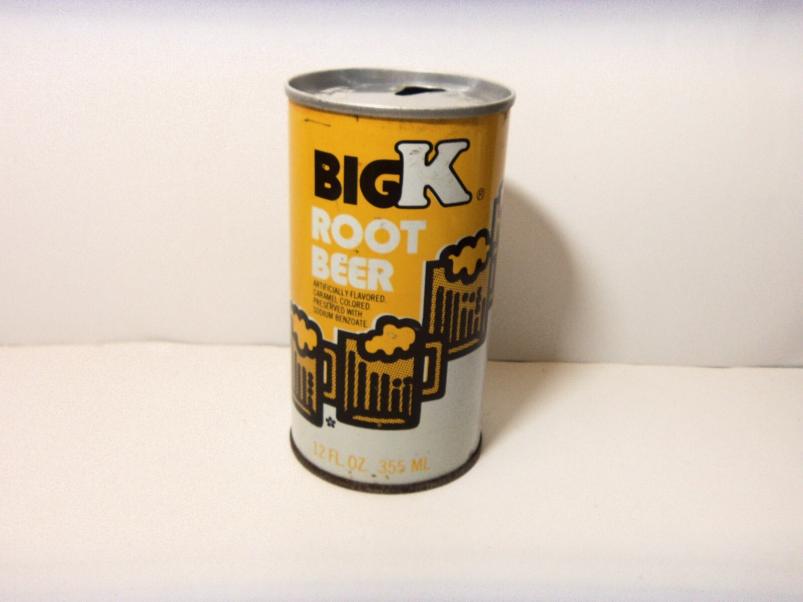 BIG K ROOT BEER  12 OZ STEEL CAN  CINCINNATI, OHIO (FADED COLOR ?)