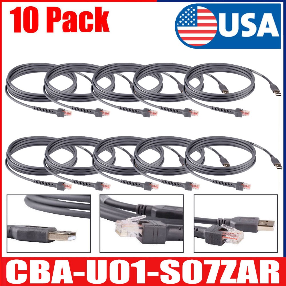 10 Pack USB Cable for Symbol Motorola Barcode Scanner 6FT 2M USA Fast Shipping