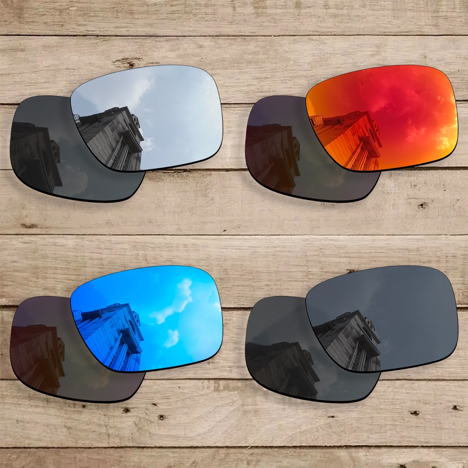 4 Pairs Polarized Replacement Lenses for Oakley Fuel Cell OO9096 Sunglasses