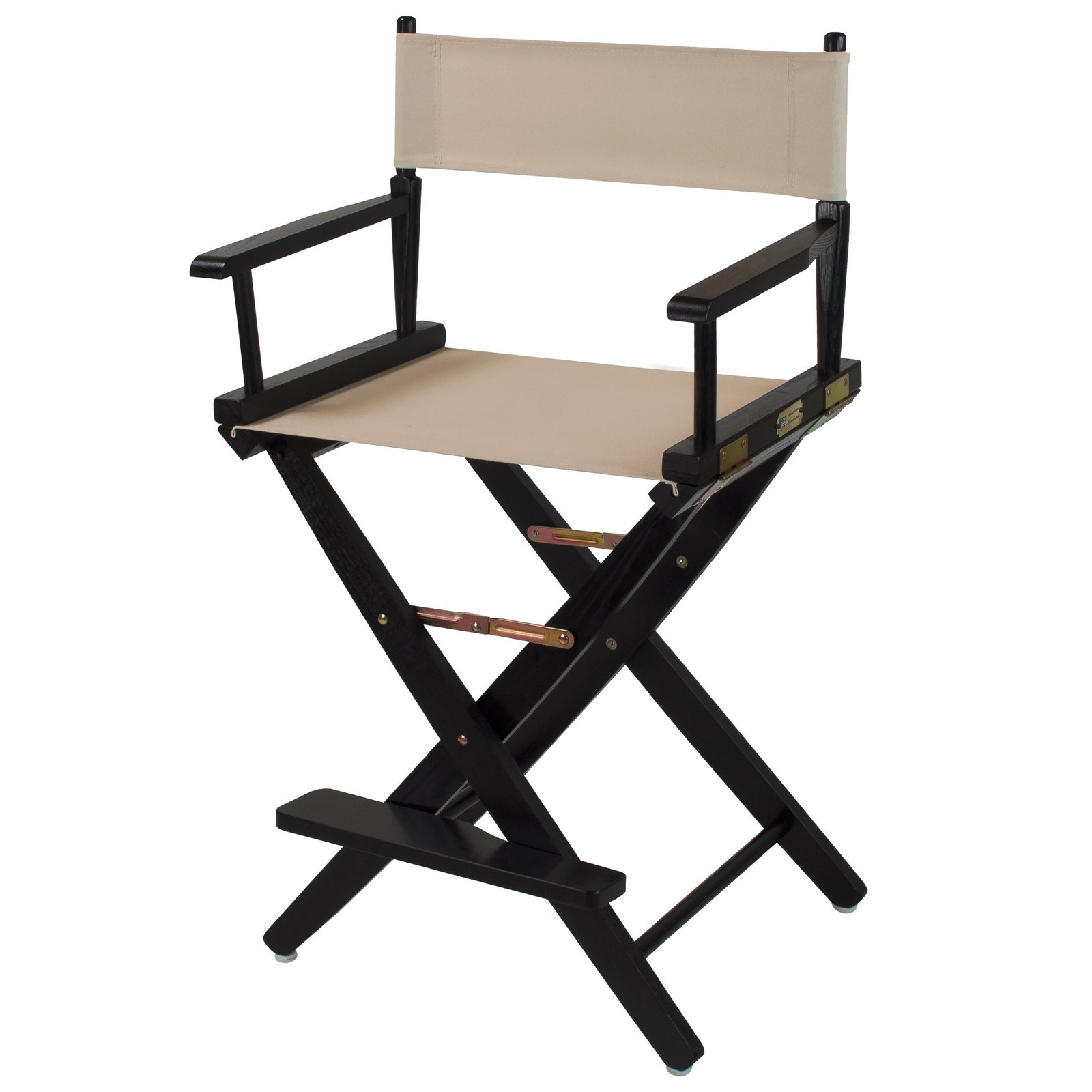 24 Inch Counter Height Solid Hardwood Chair with Armrests Foldable Design
