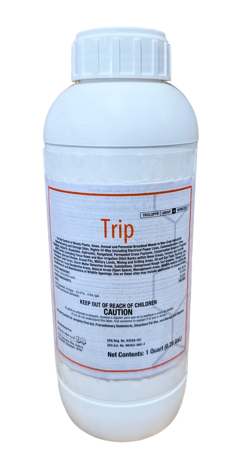 Trip Herbicide Triclopyr 60 BEE Replaces Remedy, Garlon, Triclopyr 4- 1 quart