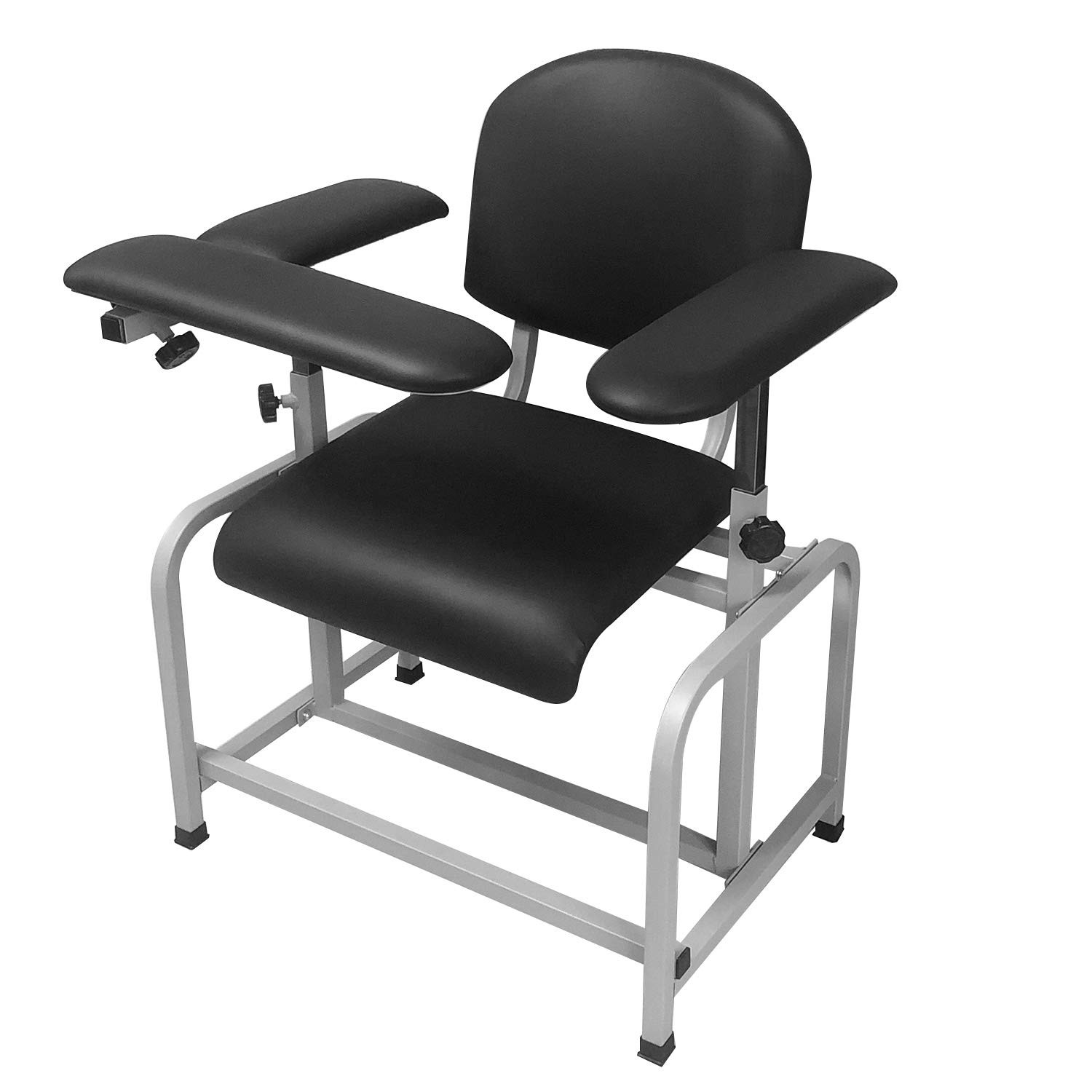 Padded Phlebotomy Chair Black Adjustable Armrest