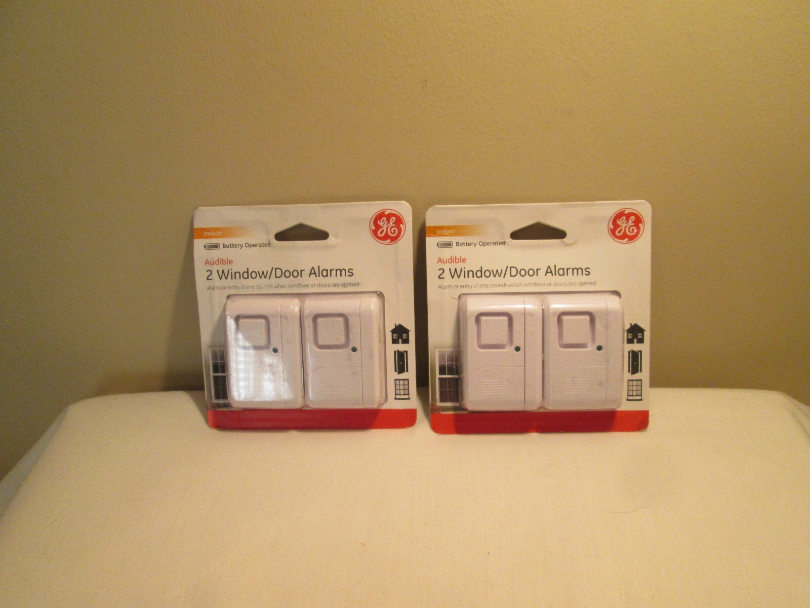 4 GE 36019 Wireless Indoor Window/Door Alarms