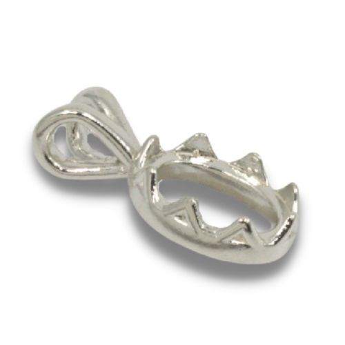 Oval Cabochon Crown Style Pendant Mounting