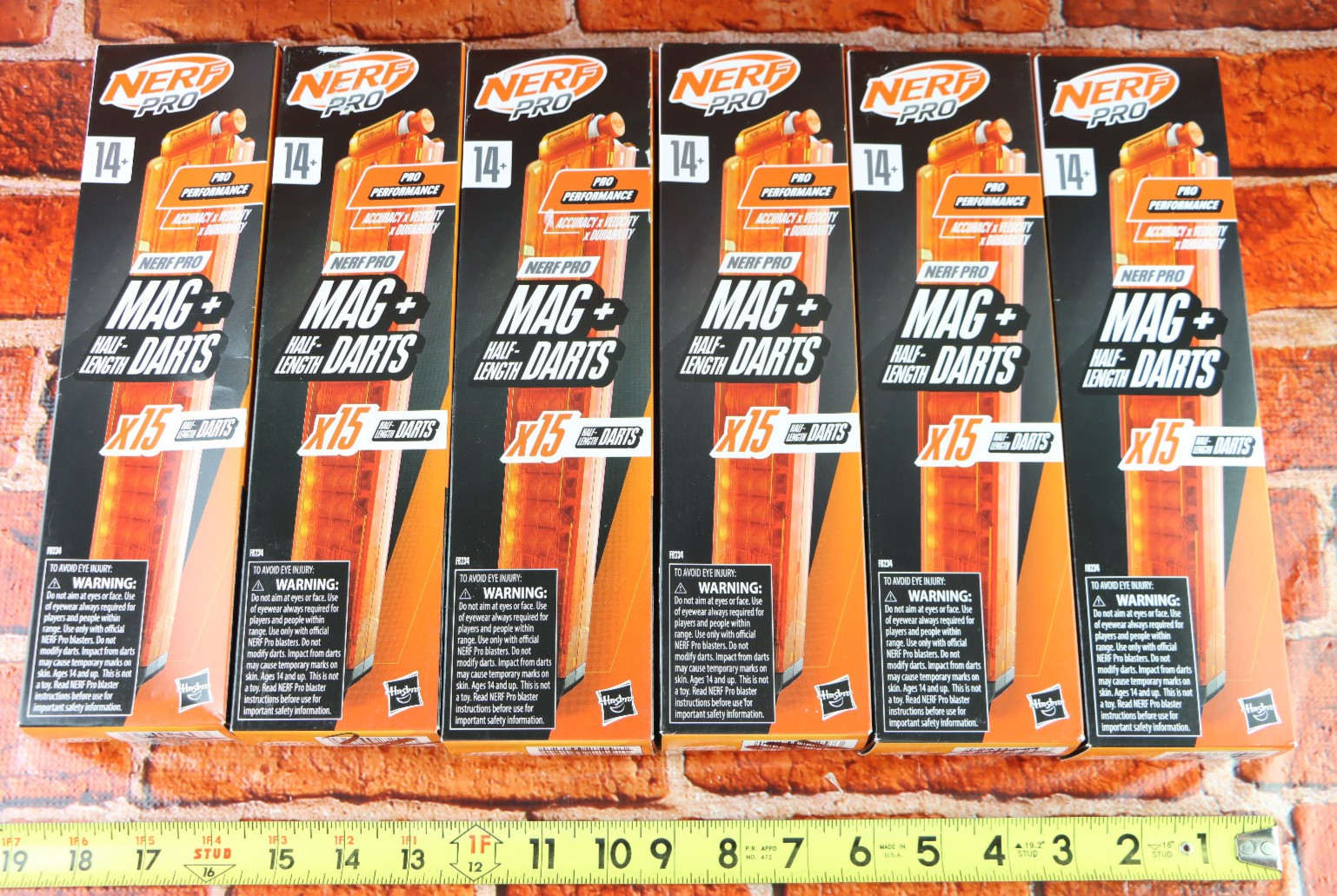 Nerf Pro Mag + Half-Length Darts 15 Darts + Mag Pro Torrent & Sender 6 Packs