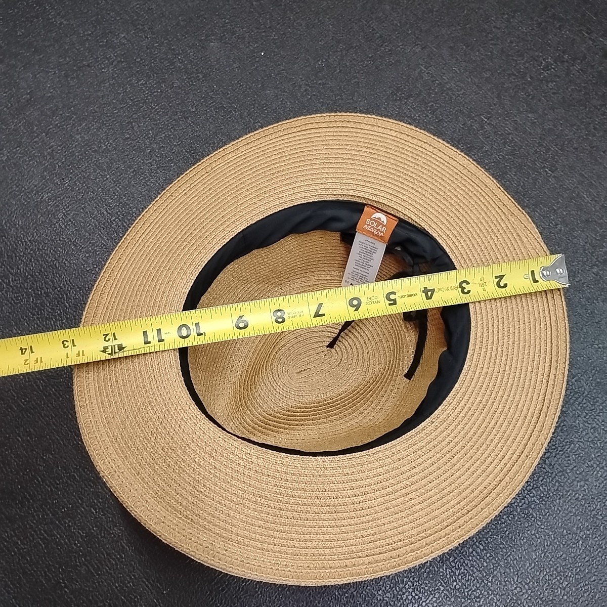 Solar Escape One Size Tan Soft Straw Wide Brimmed Sun Hat