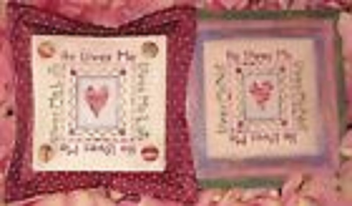 HE LOVES ME-CROSS STITCH-FOLLOW THE LEADER NEEDLE ART