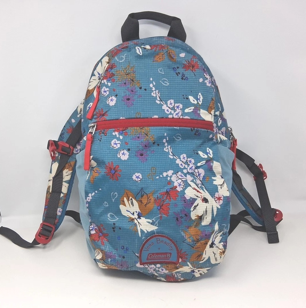 Vera Bradley Coleman Backpack 15L Wildflowers Blue Lightweight Ltd. Ed. 17"x9x4