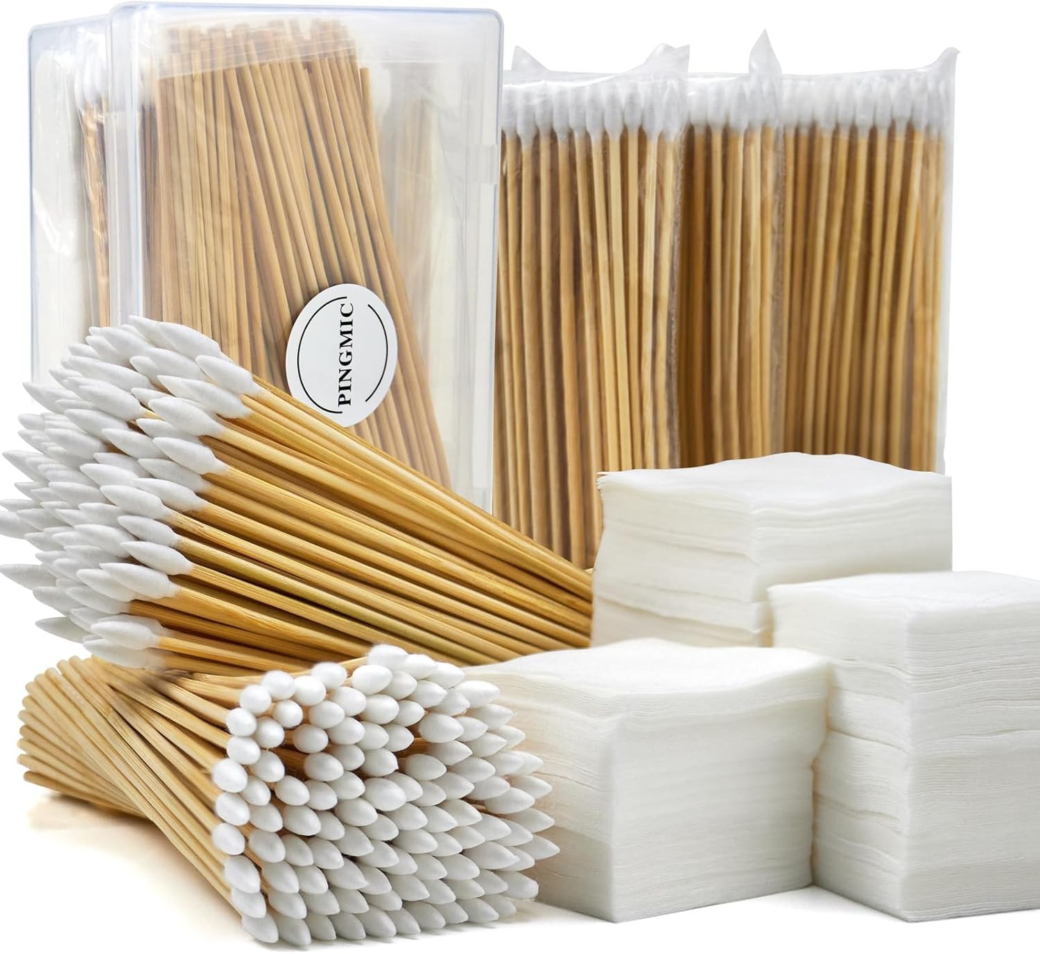 PINGMIC Gun Cleaning Supplies - Gun Cleaning Patches and Long Cotton Swabs Set,