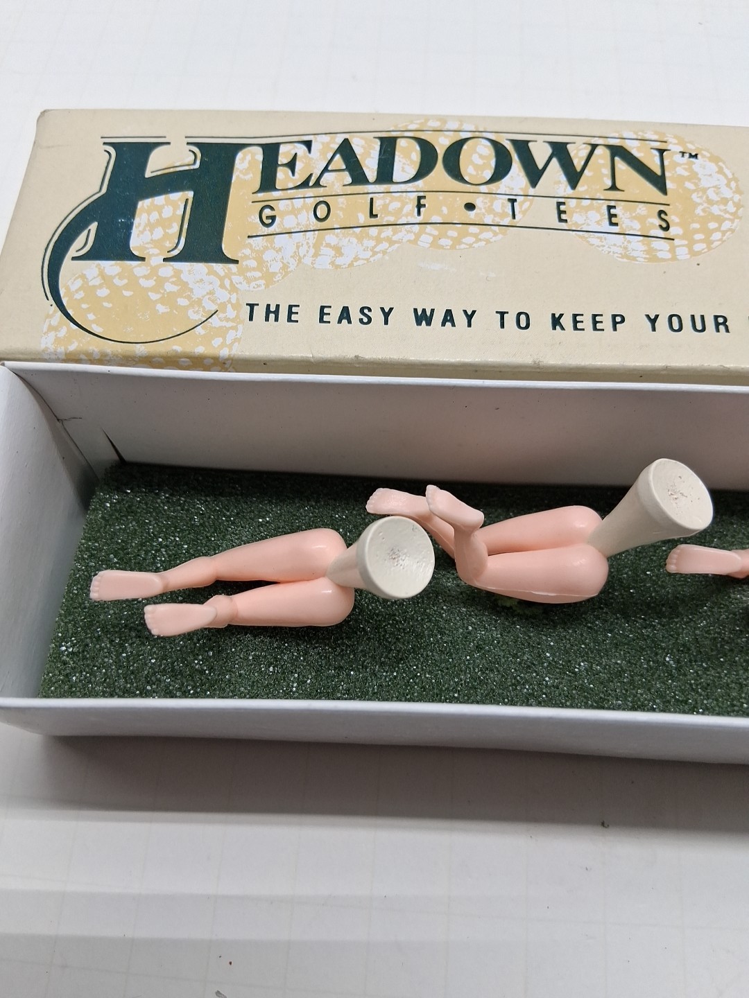 Set Of 3 Risque "HEADOWN" GOLF TEES In Original Box
