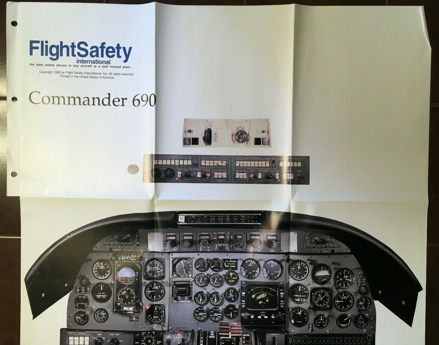 FlightSafety Commander 690 Instrument Panel Poster