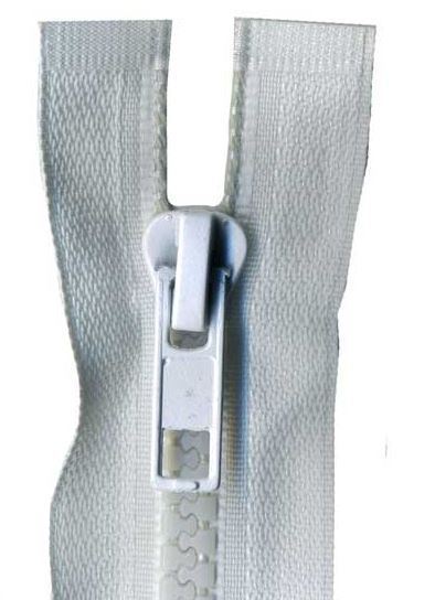 65cm White Open End Chunky Zip