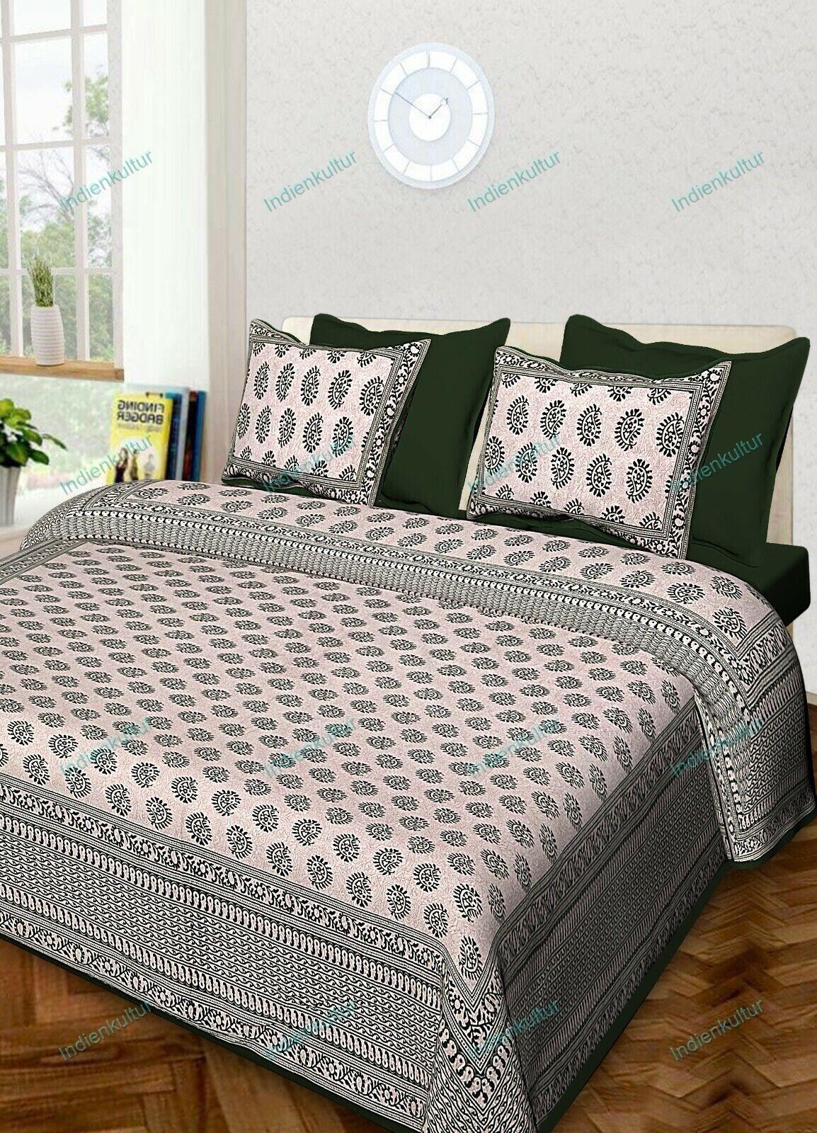 Floral Printed Home Decor Cotton Double Bed Sheet With 2 Pillow Cover 90x108