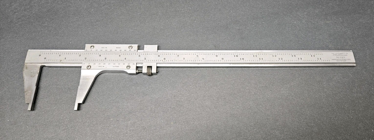 STARRETT 123 12" Master Vernier Calipers Hardened & Stabilized Bar Machinist