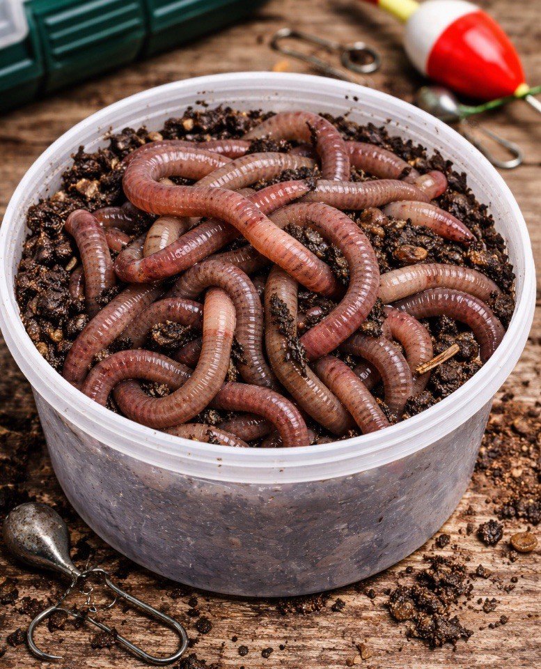 European Nightcrawlers Earthworms Live Trout Bait Blood Worms & Pet Fish Food
