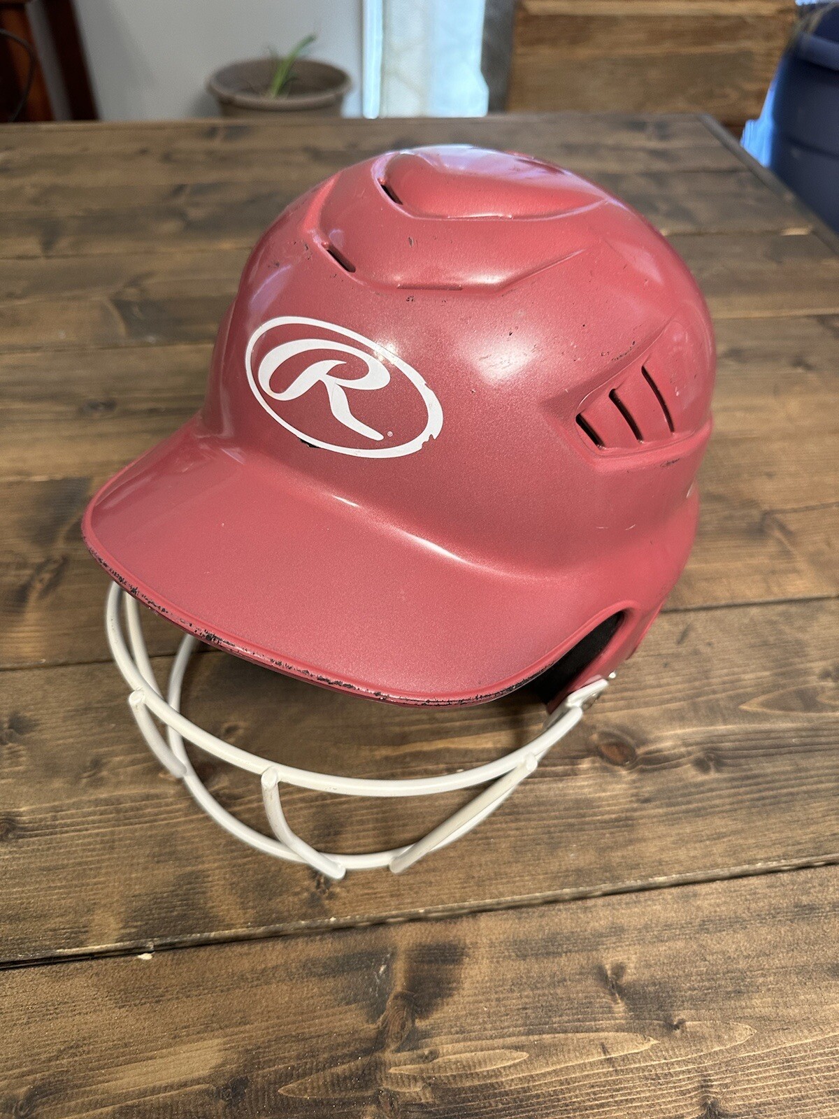 Softball Helmet With Facemask RCFH 6.5/7.5 Size Maroon/purple