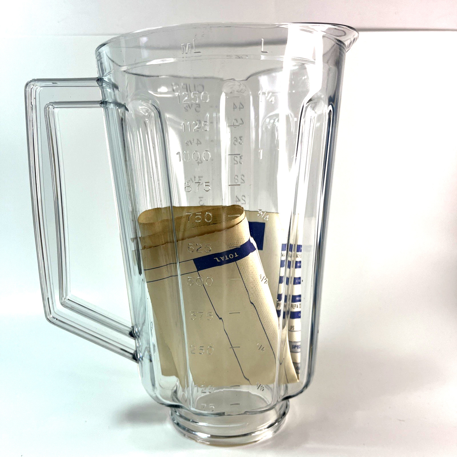 Hamilton Beach model 192 44oz Clear Shatterproof Plastic Blender Container NOS