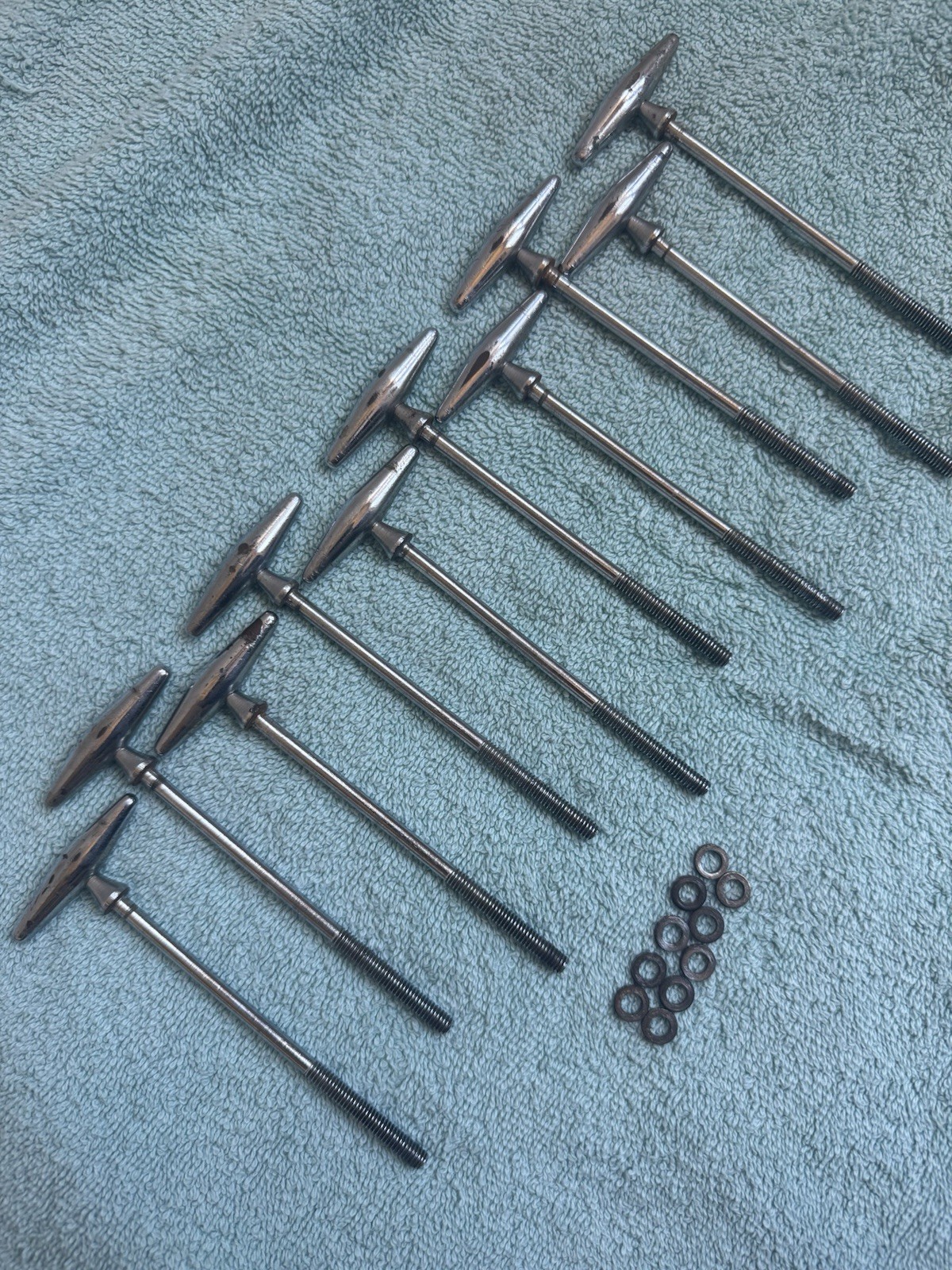 Lot of  10 Vintage 60s Slingerland Torpedo Bass Drum T Tension 4 1/4” Rods