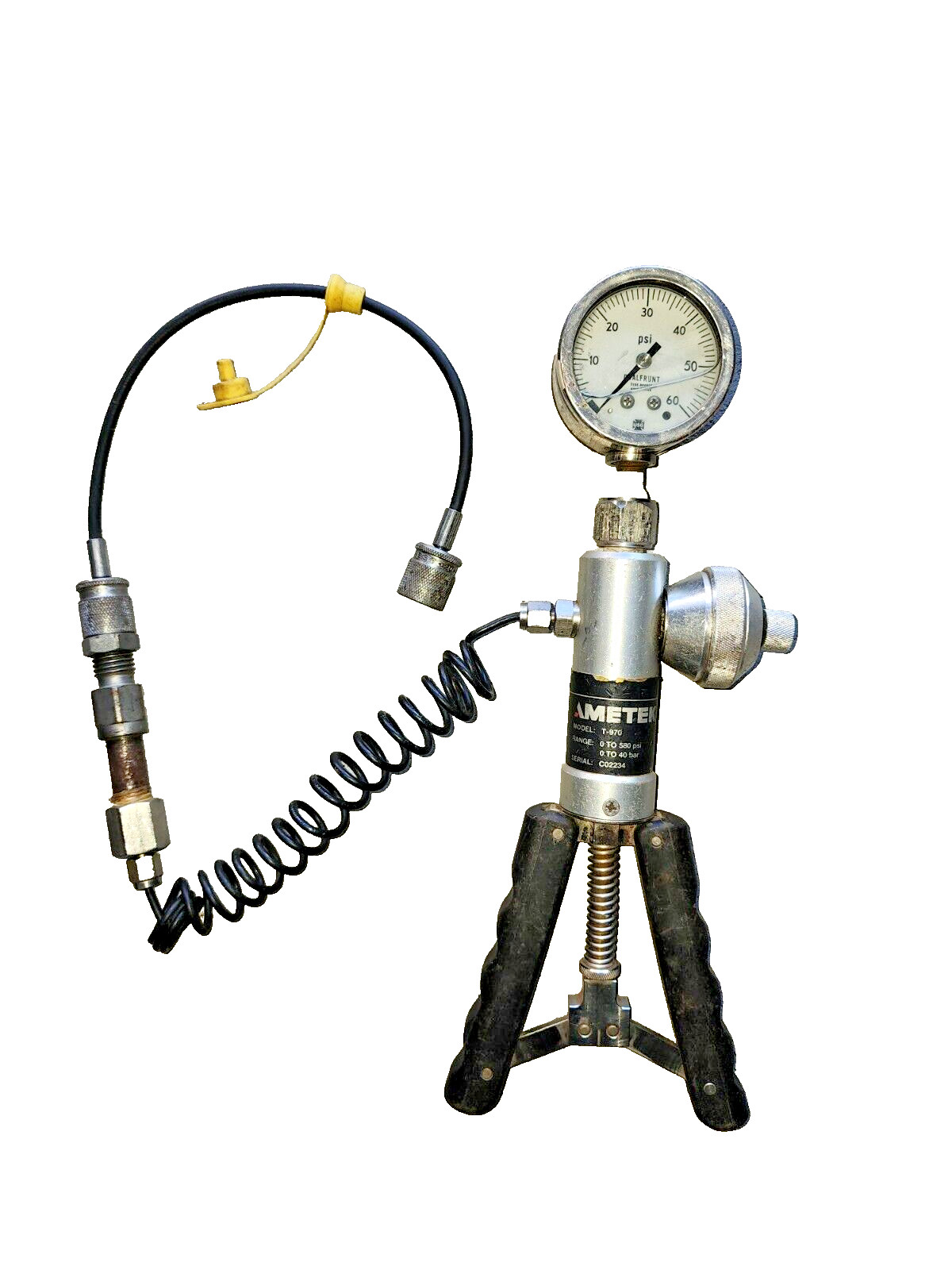 Ametek T970 Precision Hand Pump For Pneumatic High Pressure Calibrator 0 580 Psi