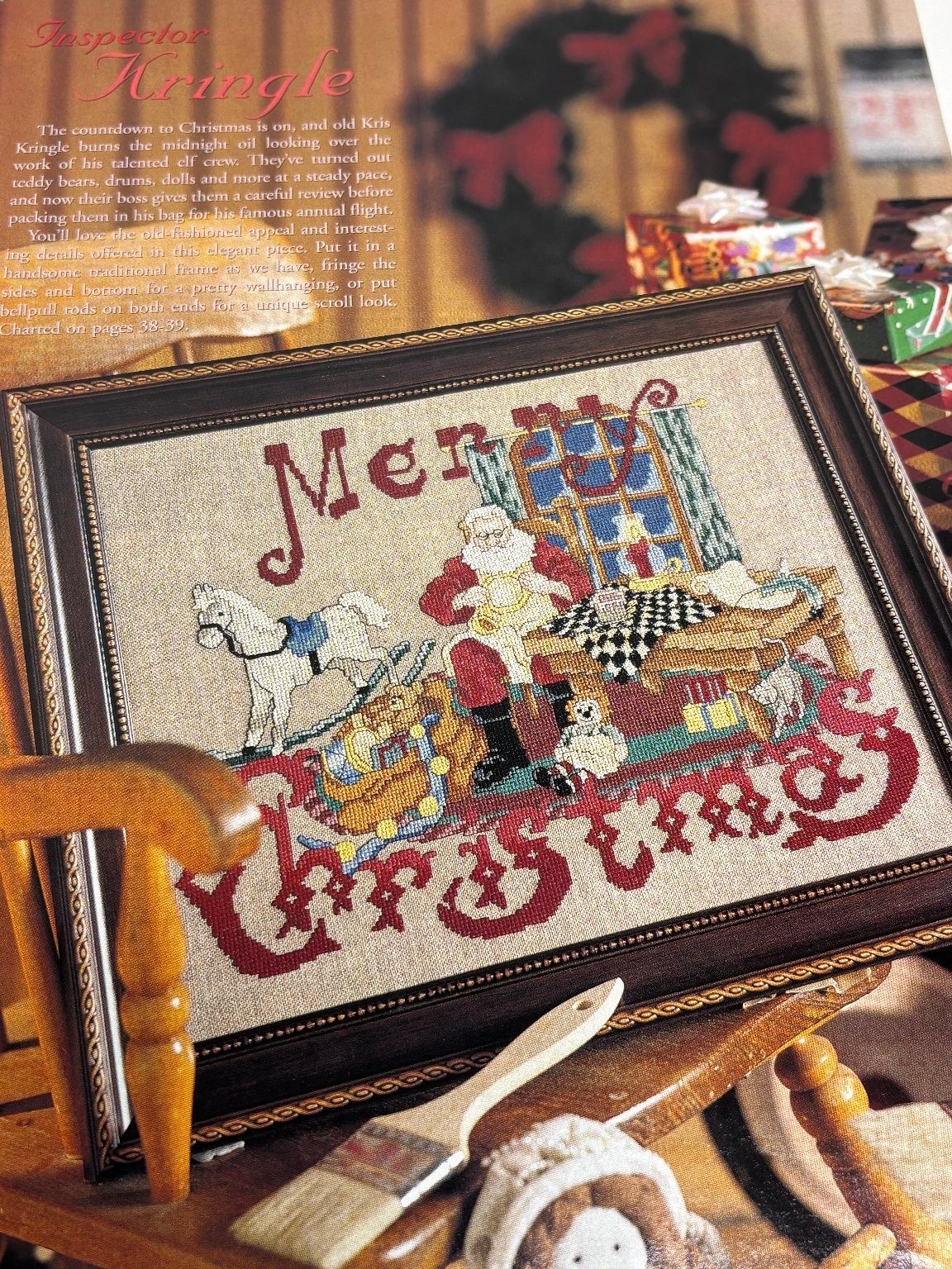 Inspector Kringle Santa Counted Cross Stitch Pattern Magazine Pages