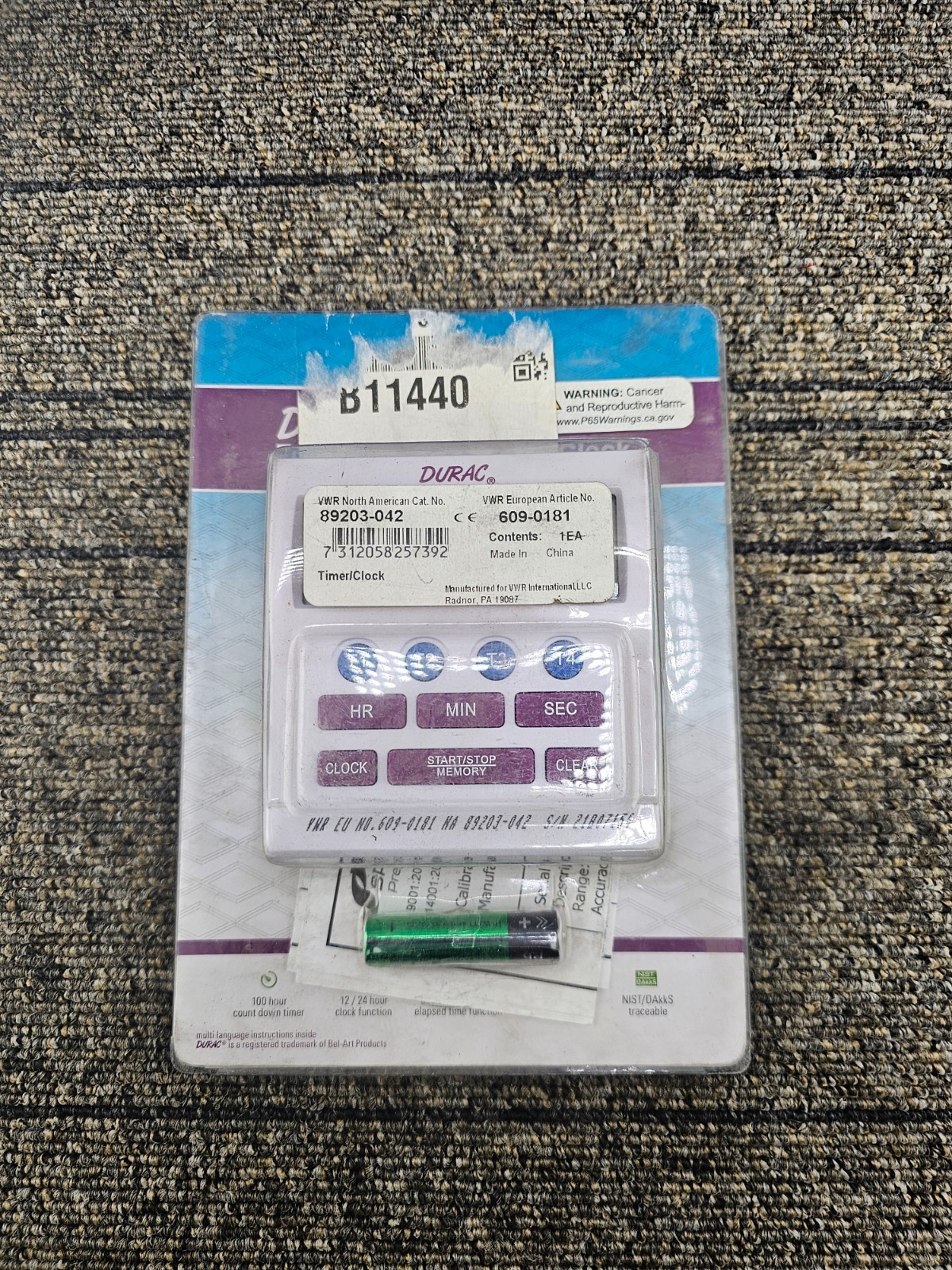DURAC 89203-042: Traceable® Four-Channel Digital Timer with Integrated Clock