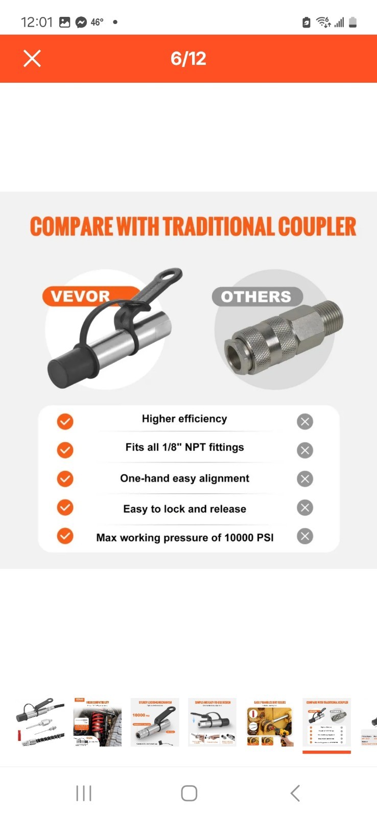 Vevor Locking Grease Coupler TH-46-7B