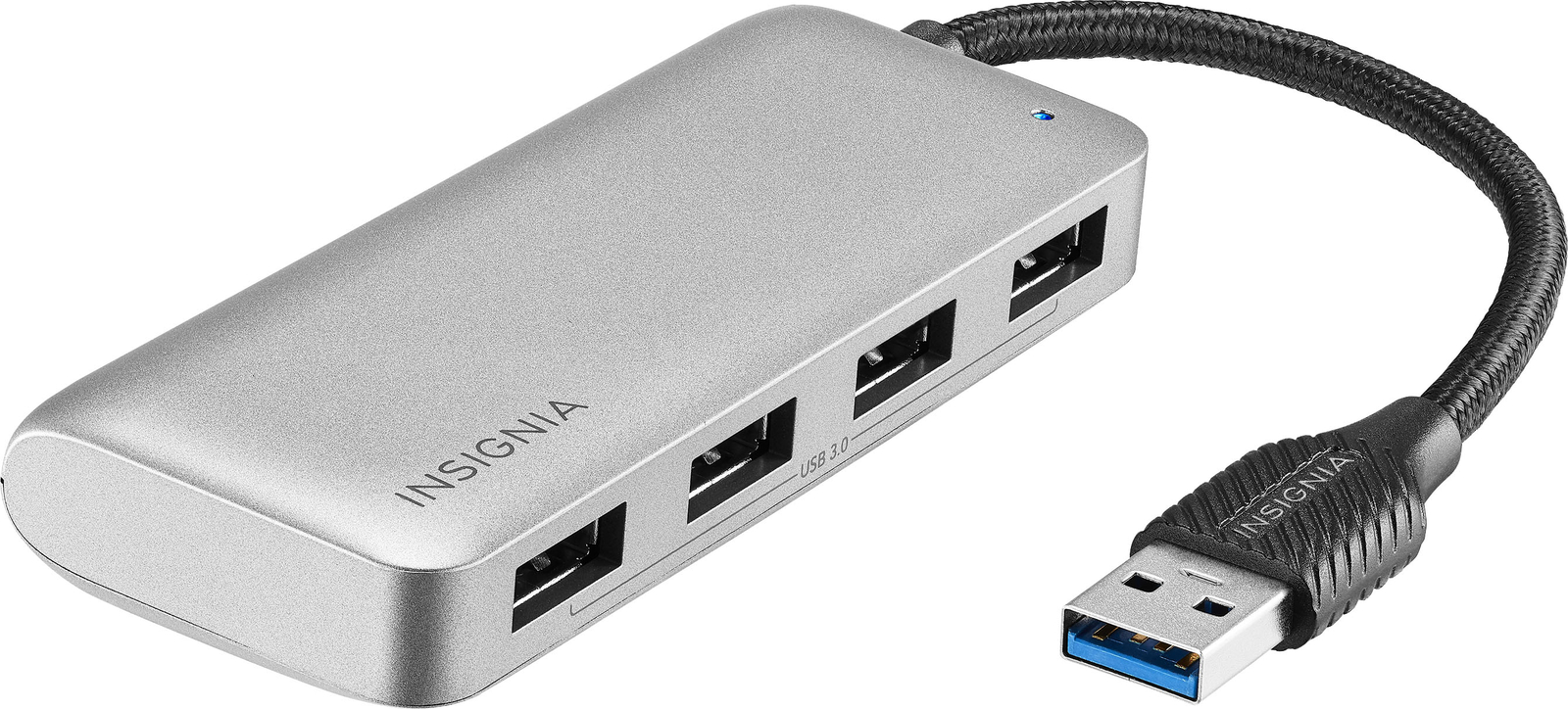 Insignia- 4-Port USB 3.0 Hub - Gray